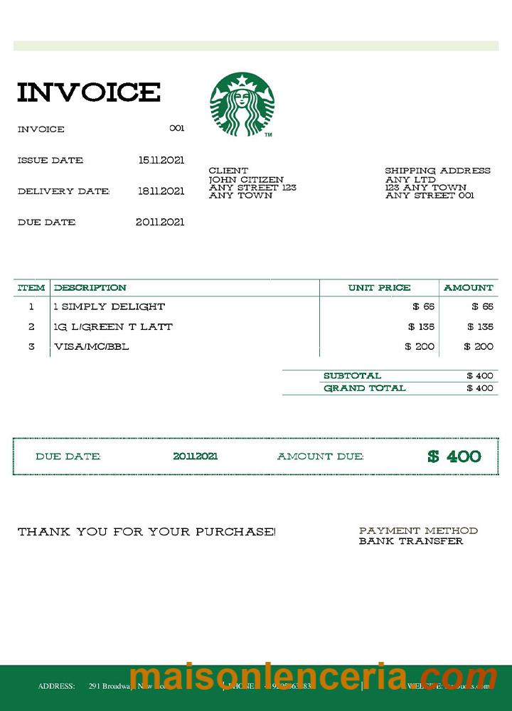 Faktura USA Starbucks (2)